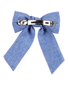 Girls Chambray Bow Clip, image 2 of 2 slides