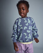 Toddler Otter Sweatshirt&trade; with Pockets in Abstract Print - Slate Blue, image 1 of 5 slides