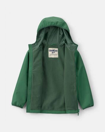 Boys Solid Midweight Fleece Lined Jacket- Green , 