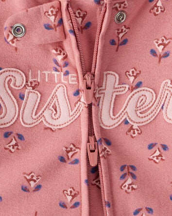 Baby Little Sister 2-Way Zip Cotton Sleeper, 