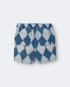 Toddler Boy Bermuda Short in Diamond Denim Print, image 6 of 7 slides