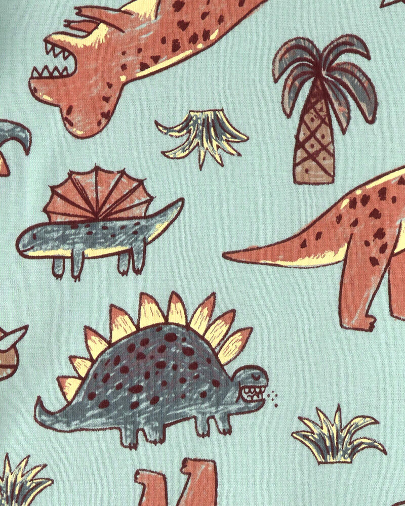 B&eacute;b&eacute; gar&ccedil;on - Pyjama ajust&eacute; 4 pi&egrave;ces en 100 % coton, dinosaures - Bleu/Gris, image 3 sur 3 diapositives
