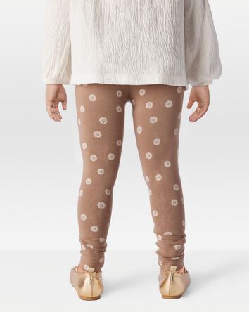 Toddler Floral Stretch Leggings - Brown, 