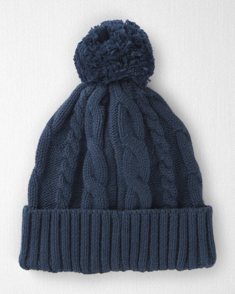 B&eacute;b&eacute; - Tuque en tricot torsad&eacute; de coton biologique, image 1 sur 2 diapositives