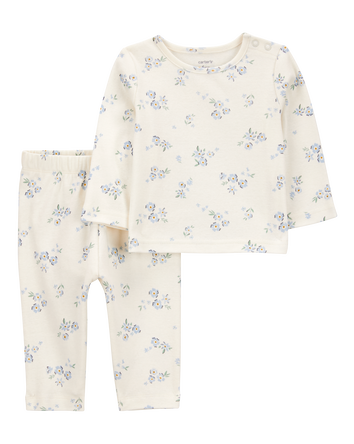 Baby 2-Piece Floral Long-Sleeve Tee & Pant Set, 
