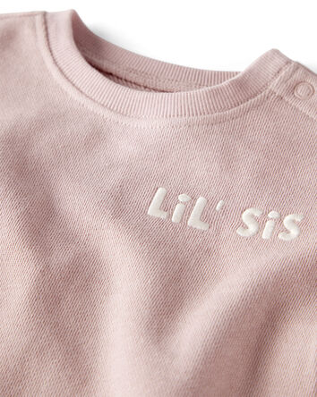 Baby Girl Organic Cotton Lil Sis Bubble, 