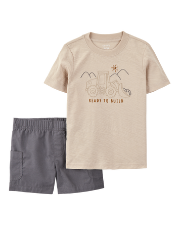 Toddler 2-Piece Construction Short Set, 