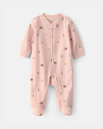 B&eacute;b&eacute; fille - Grenouill&egrave;re ajust&eacute;e &agrave; motif Western - Rose, 