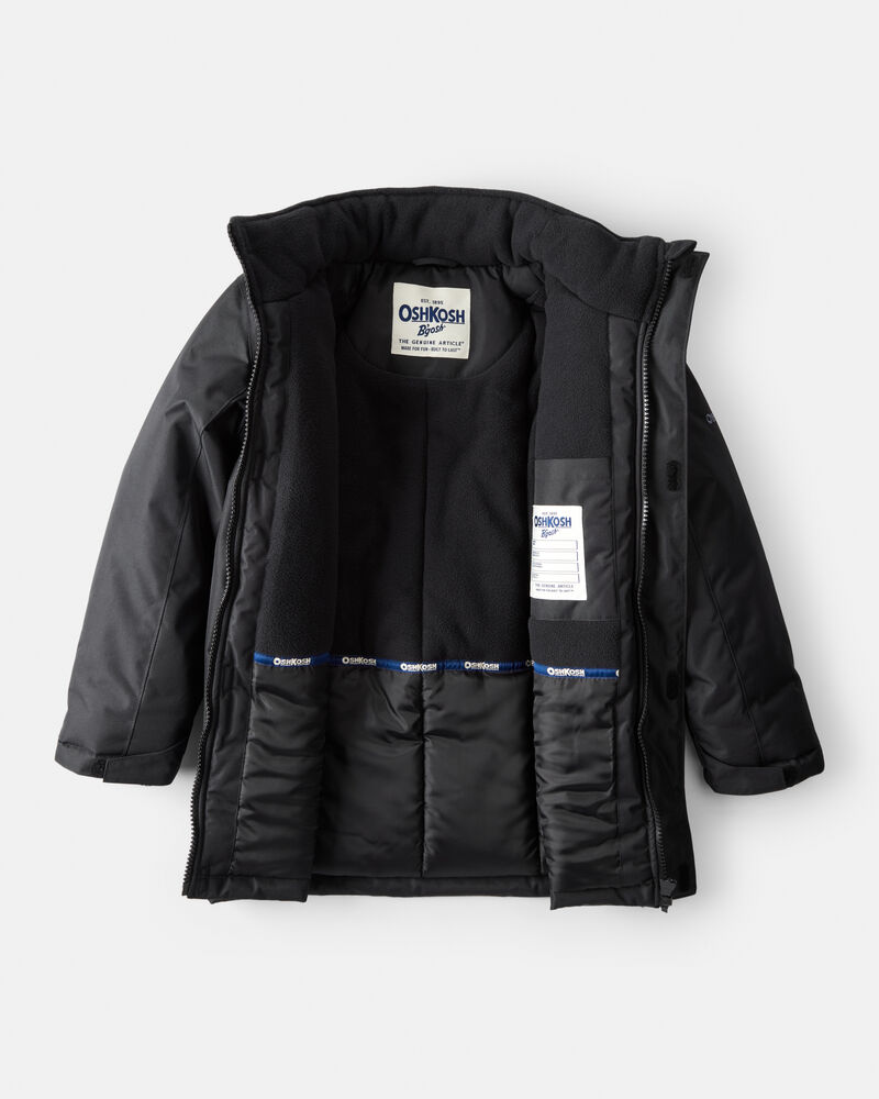 Boys Parka Hooded Winter Jacket - Black
, image 2 of 3 slides