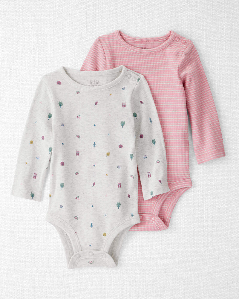 Baby 2-Pack Organic Cotton Bodysuits, image 1 of 6 slides