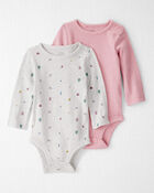 Baby 2-Pack Organic Cotton Bodysuits, image 1 of 6 slides