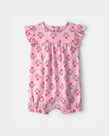 Baby Girl Floral Romper - Pink, 