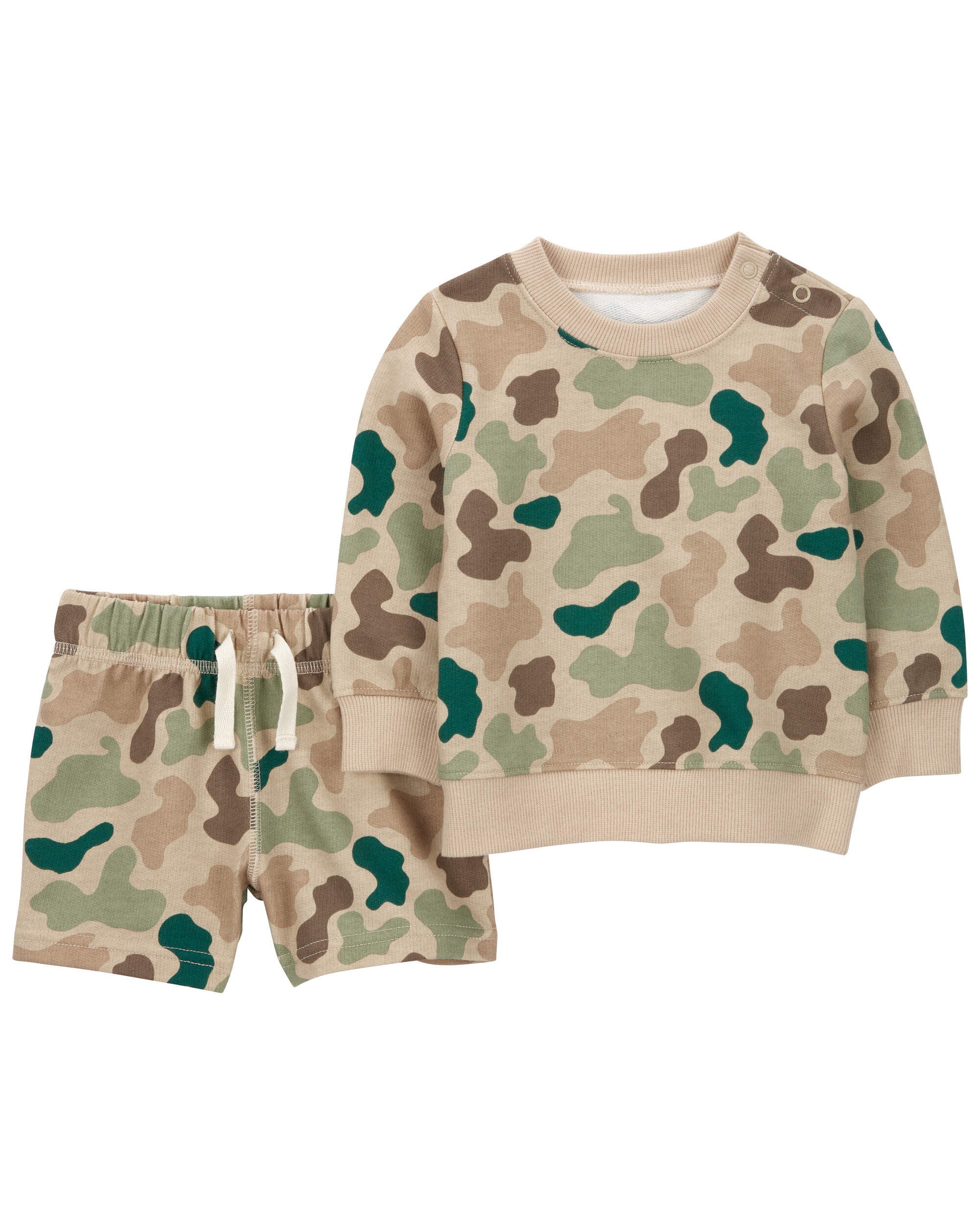 Brown 2 Piece Camo Sweatshirt Short Set Carter s Oshkosh Canada