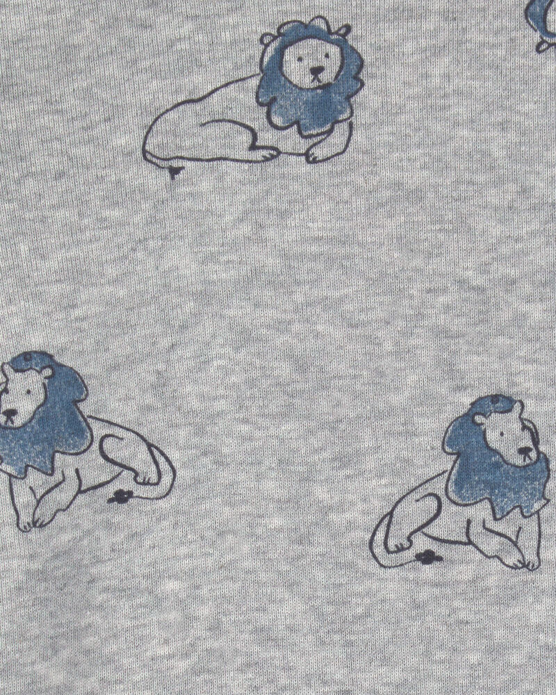 Baby Boy 4-Pack Lion Long-Sleeve Bodysuits - Blue/Grey/Ivory, image 4 of 5 slides