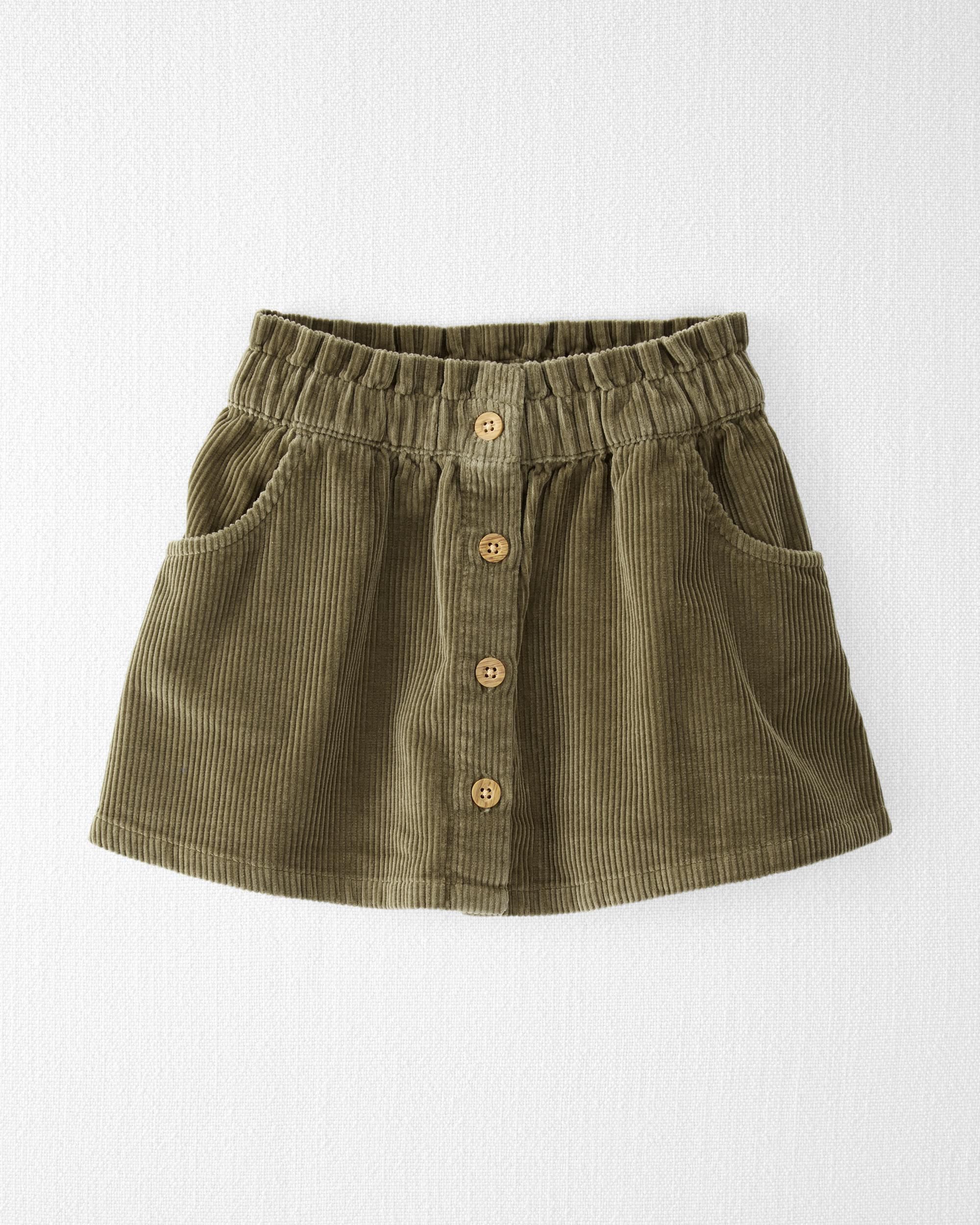 Toddler Organic Cotton Button Front Corduroy Skirt