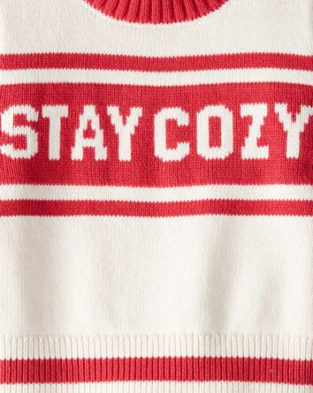 Baby Stay Cozy Sweater - Red/White, 