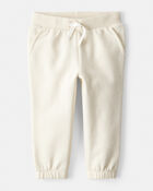 Baby Girl DayDream Fleece Drawstring Joggers - White, image 1 of 4 slides