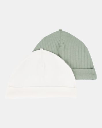 Baby 2-Pack PurelySoft Caps - Green/White, 