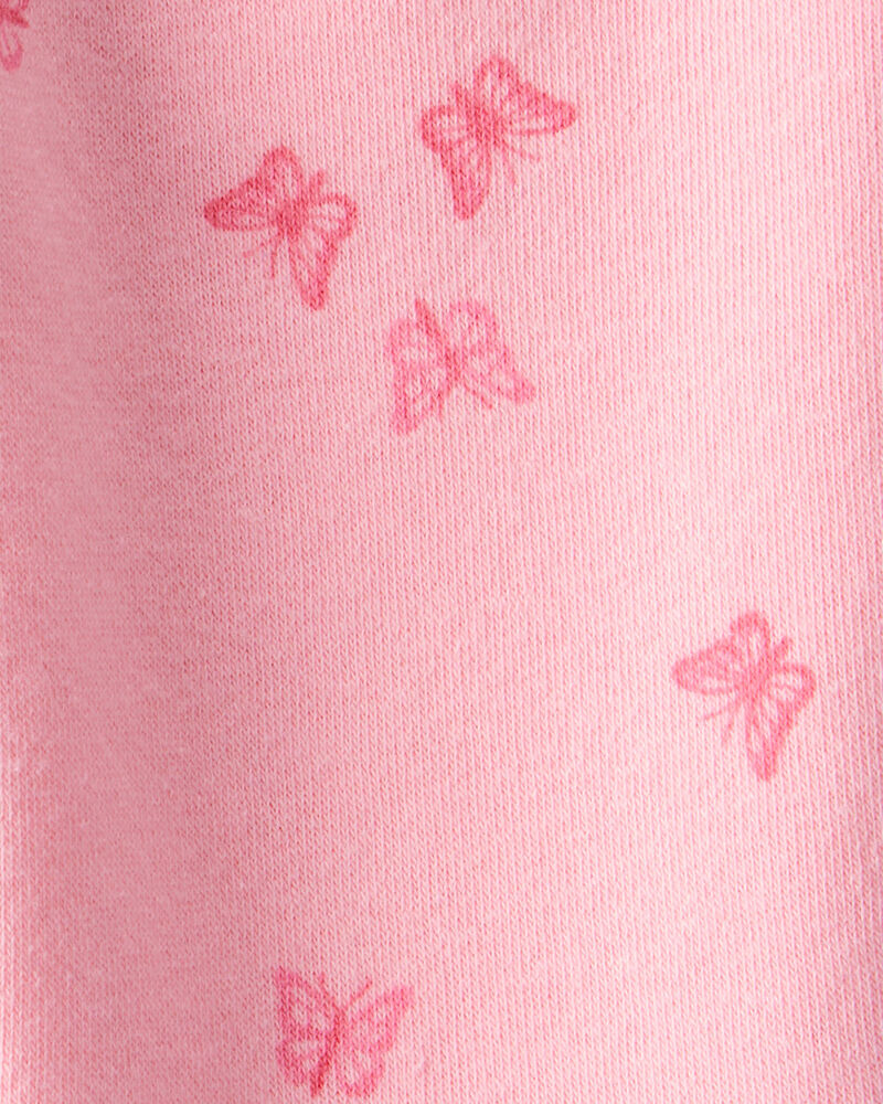 Baby Girl Butterfly Print French Terry Drawstring Joggers - Pink, image 3 of 4 slides