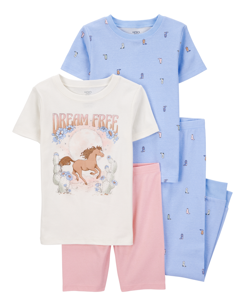 Enfant Pyjama 4 pièces en coton ajusté à cheval, image 1 sur 4 diapositives