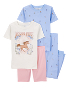 Enfant Pyjama 4 pièces en coton ajusté à cheval, image 1 sur 4 diapositives