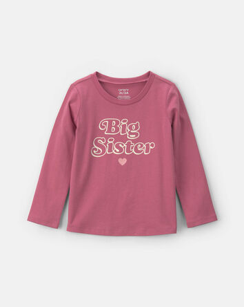 Toddler Girl 'Big Sister' Long-Sleeve Graphic Tee - Pink, 