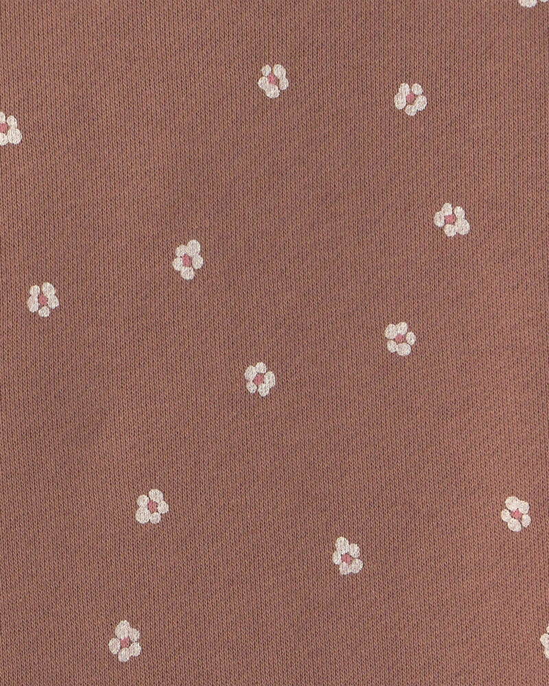 Toute-petit fille - Ensemble robe &agrave; motif floral et manches longues en jersey bouclette &ndash; Rose/Brun, image 4 sur 5 diapositives