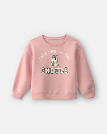 Filles - Chandail en molleton &agrave; motif de goule d&rsquo;Halloween - Rose, 