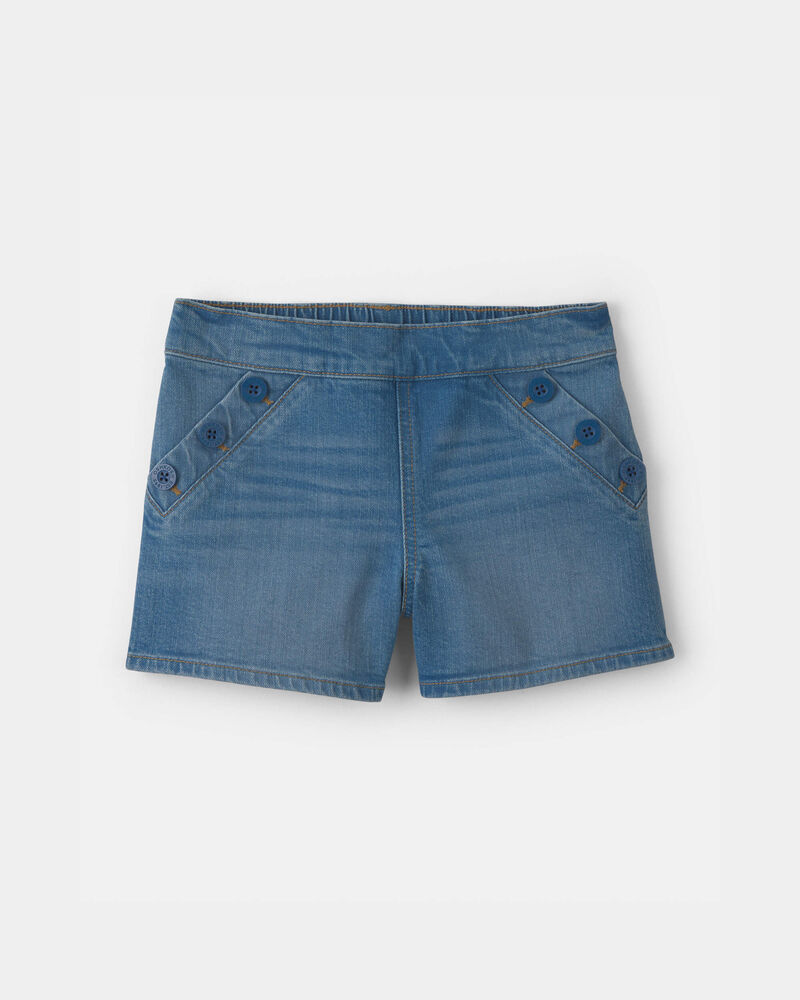 Filles - Short en denim avec boutons sur les poches - D&eacute;lav&eacute; moyen, image 1 sur 3 diapositives