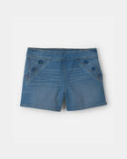 Filles - Short en denim avec boutons sur les poches - D&eacute;lav&eacute; moyen, image 1 sur 3 diapositives