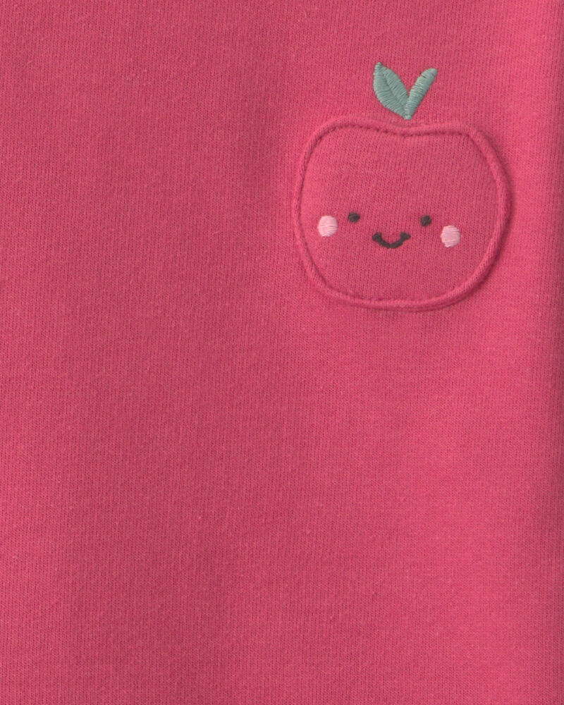 Baby Girl 2-Piece Apple French Terry Long-Sleeve Top & Skirt Set - Pink, image 3 of 5 slides