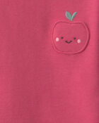 Baby Girl 2-Piece Apple French Terry Long-Sleeve Top & Skirt Set - Pink, image 3 of 5 slides