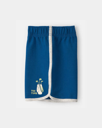 Baby Boy 2-Piece 'All Day Fun' Golf Top & Short Set - Grey/Blue, 