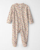 Baby Girl Organic Cotton Sleeper in Floral, image 1 of 5 slides
