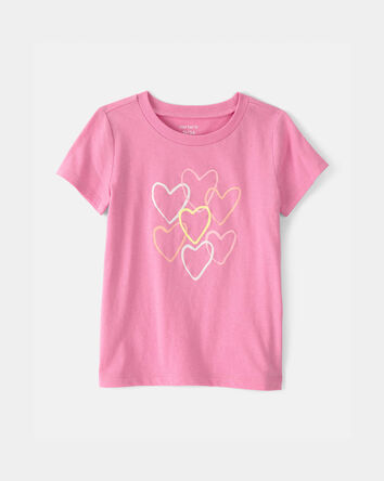 Toddler Girl Heart Graphic Tee - Pink, 