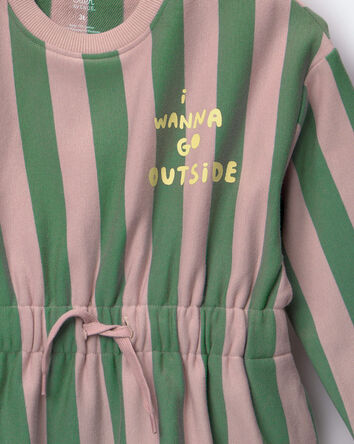 Toute-petit fille - Robe &agrave; cordon de serrage et rayures - Mauve, 