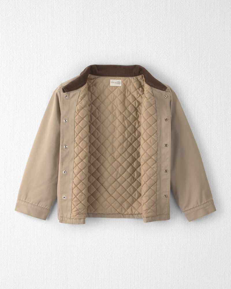 Kids Organic Cotton Twill Barn Jacket - Khaki, image 2 of 5 slides