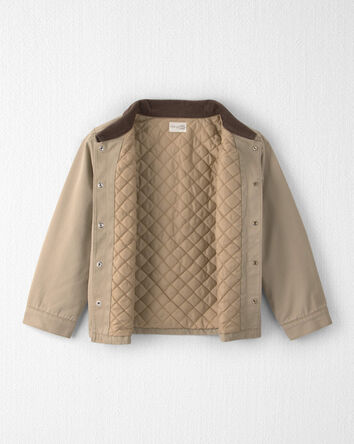Kids Organic Cotton Twill Barn Jacket - Khaki, 
