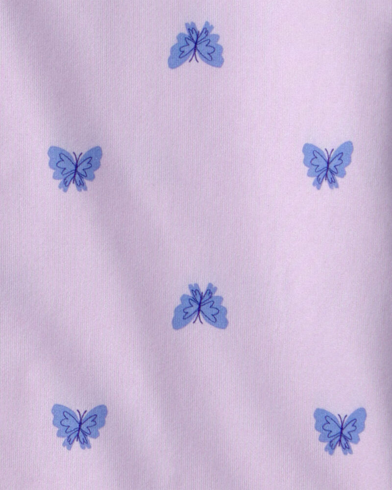 Girls Butterfly Short-Sleeve Loose Fit 2-Piece pyjama Set - Purple, image 4 of 5 slides