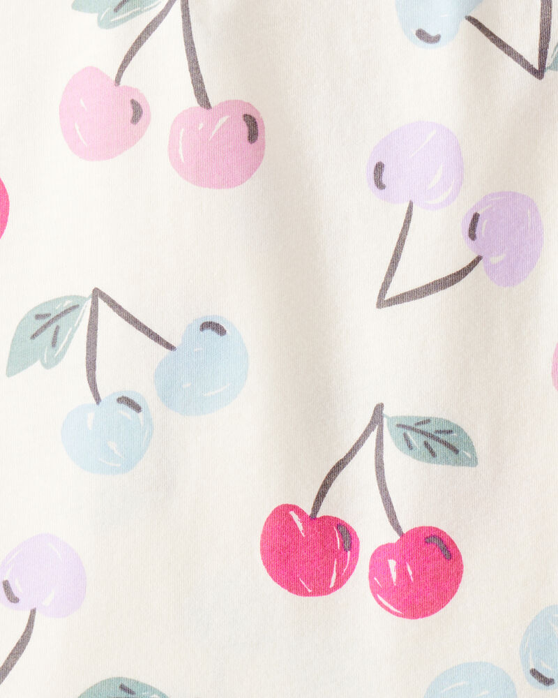 Toddler Girl Cherry Long-Sleeve Peplum Top - White, image 2 of 3 slides