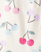 Toddler Girl Cherry Long-Sleeve Peplum Top - White, image 2 of 3 slides