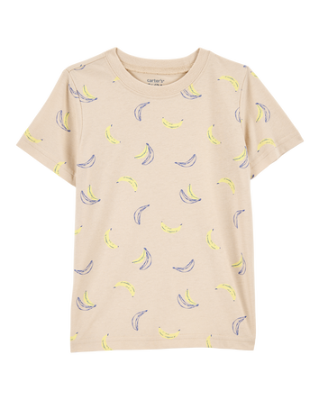 Toddler Banana Print Knit Short-Sleeve Tee, 