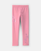 Filles - Legging extensible en molleton &agrave; motif floral &ndash; Rose, image 1 sur 4 diapositives