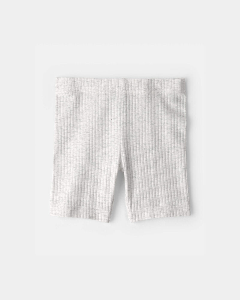 Tout-petit fille - Short de cycliste en tissu c&ocirc;tel&eacute; - Gris, image 2 sur 3 diapositives