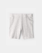 Tout-petit fille - Short de cycliste en tissu c&ocirc;tel&eacute; - Gris, image 2 sur 3 diapositives