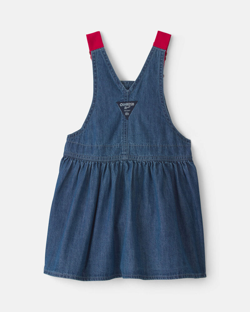 Toddler Girl Chambray Denim Skirtall - Medium Wash, image 2 of 4 slides