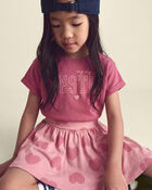 Girls Heart Cotton Skort - Pink, image 4 of 5 slides