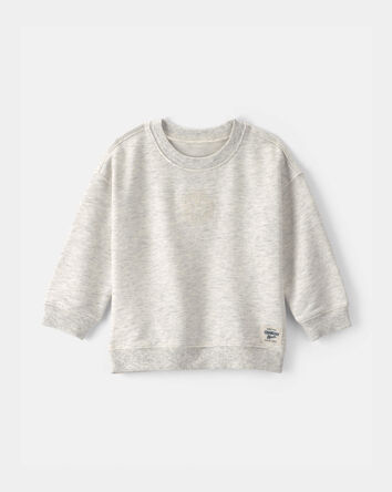Baby OshKosh Logo French Terry Pullover Sweatshirt - Grey, 