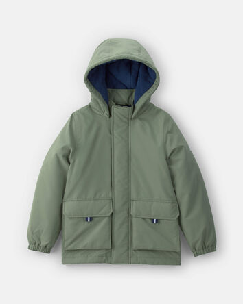 Boys Hooded Midweight Jacket - Green, 