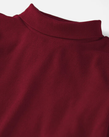 Girls 2-Pack Organic Cotton Ribbed Mock Neck Tops, 